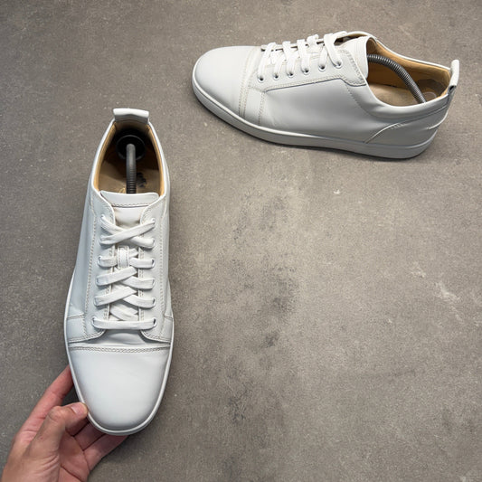 CHRISTIAN LOUBOUTIN MENS LOUIS JUNIORS WHITE EU 45 (FIT A UK 11 / 11.5)