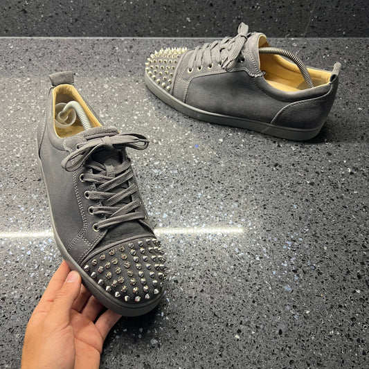CHRISTIAN LOUBOUTIN MENS JUNIOR SPIKES GREY EU 42.5 (FIT A UK 9)