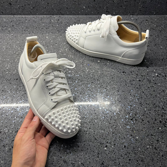 CHRISTIAN LOUBOUTIN MENS JUNIOR SPIKES WHITE EU 41 (FIT A UK 7 / 7.5)
