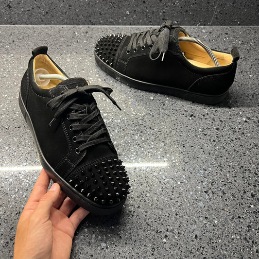 CHRISTIAN LOUBOUTIN MENS JUNIOR SPIKES BLACK EU 44 (FIT A UK 10 / 10.5)