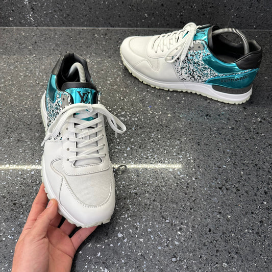 LOUIS VUITTON MENS RUN AWAY TEAL EU 42 (FIT A UK 9)