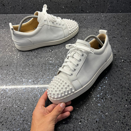 CHRISTIAN LOUBOUTIN MENS JUNIOR SPIKES WHITE EU 41 (FIT A UK 7 / 7.5)