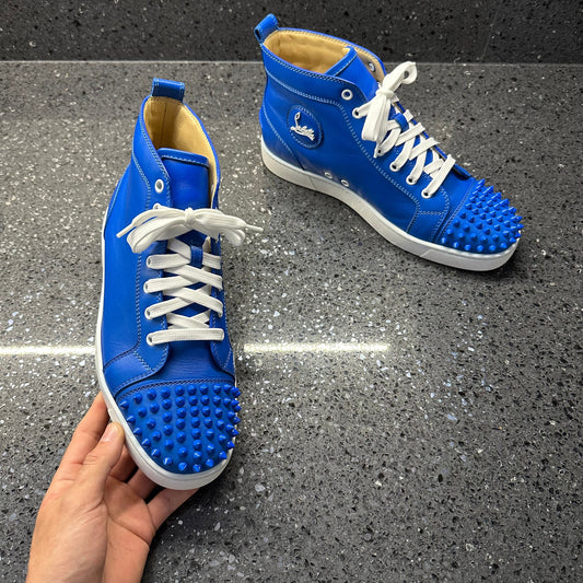 CHRISTIAN LOUBOUTIN MENS LOUIS SPIKES BLUE EU 41.5 (FIT A UK 8)