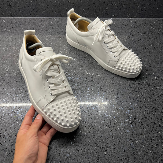 CHRISTIAN LOUBOUTIN MENS JUNIOR SPIKES WHITE EU 43 (FIT A UK 9 / 9.5)