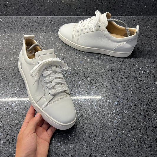 CHRISTIAN LOUBOUTIN MENS LOUIS JUNIORS WHITE EU 42 (FIT A UK 8 / 8.5)