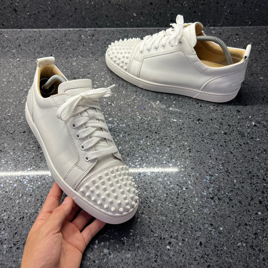 CHRISTIAN LOUBOUTIN MENS JUNIOR SPIKES WHITE EU 42.5 (FIT A UK 9)
