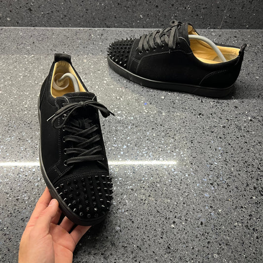 CHRISTIAN LOUBOUTIN MENS JUNIOR SPIKES BLACK EU 44 (FIT A UK 10 / 10.5)