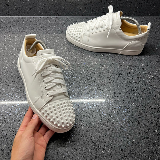 CHRISTIAN LOUBOUTIN MENS JUNIOR SPIKES WHITE EU 41 (FIT A UK 7 / 7.5)