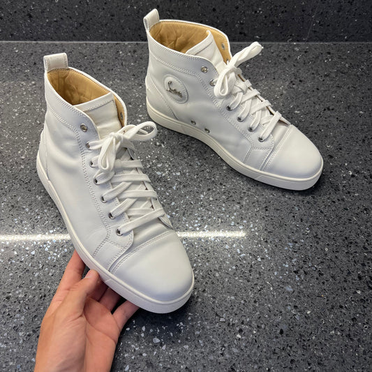 CHRISTIAN LOUBOUTIN MENS LOUIS HIGH WHITE EU 42 (FIT A UK 8 / 8.5)